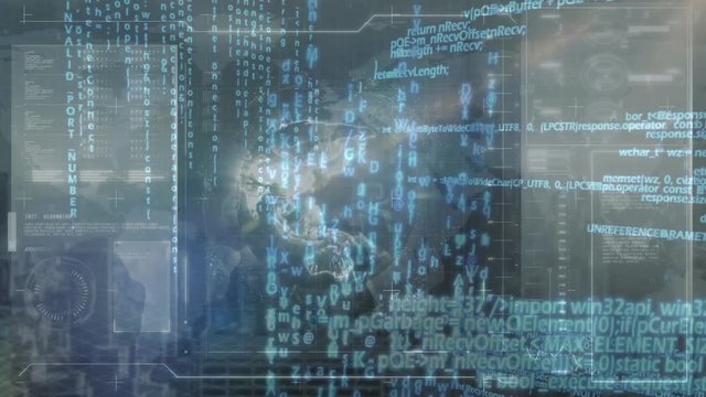 Digital interface with globe and program codes