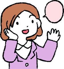 Illustration of cute working people having a conversation set.epsIllustration of cute working people having a conversation