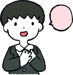 Illustration of cute working people having a conversation set.epsIllustration of cute working people having a conversation