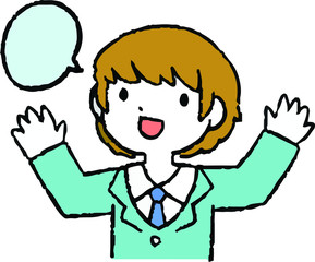 Illustration of cute working people having a conversation set.epsIllustration of cute working people having a conversation