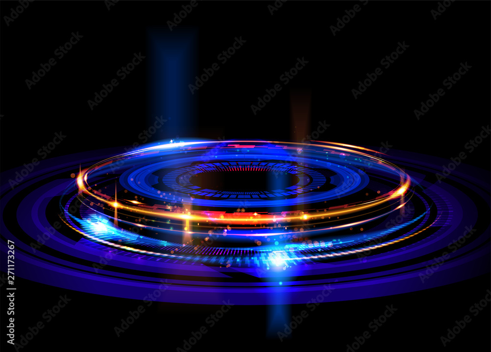 Poster an abstract rotating frame in futuristic style. it is suitable for being as a background template, o