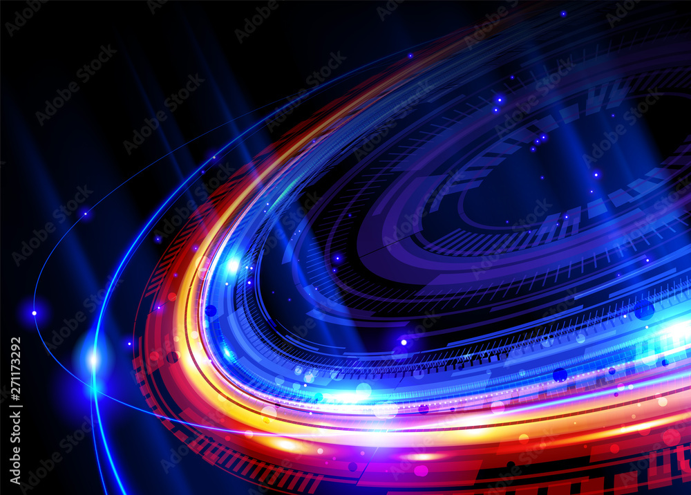 Poster an abstract rotating frame in futuristic style. it is suitable for being as a background template, o
