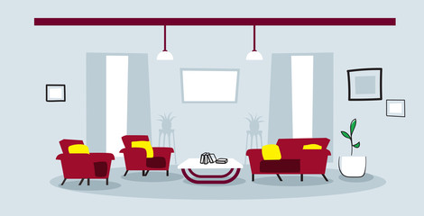 creative lounge area with couch and armchair empty no people modern office or living room interior sketch doodle horizontal