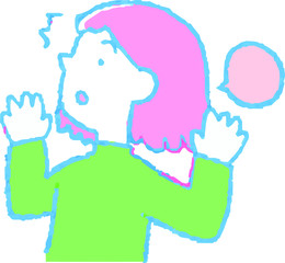 Pop Illustration of a woman who responds sideways