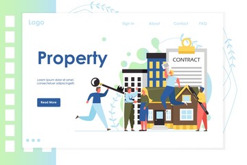 Fototapeta na wymiar Property vector website landing page design template
