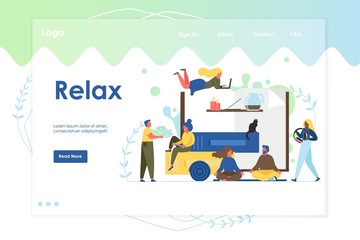 Relax vector website landing page design template