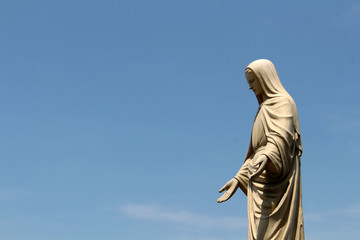 A closeup of statue of Mary at Trappist Monastery in Japan