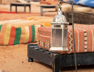 Beautiful camp sitting in the dunes of the Sahara Desert