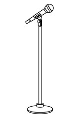 microphone icon cartoon black and white