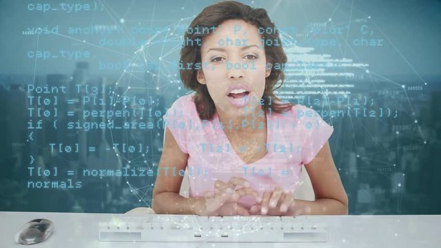 Woman laughing while chatting