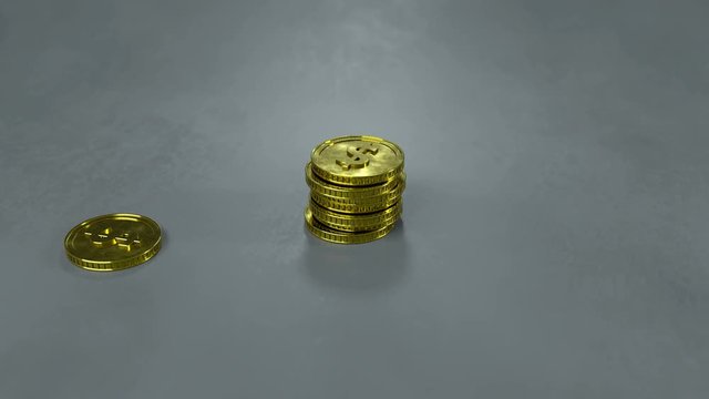 Decreasing stacks of gold coins