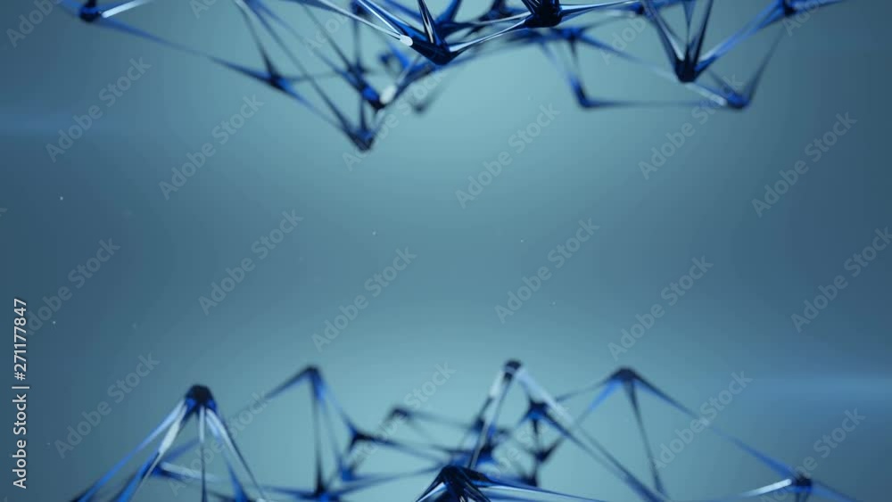 Poster transparent molecular grid. futuristic sci-fi technology concept. abstract 3d rendering with dof. se