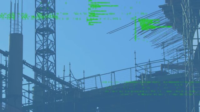 Silhouette of a construction location