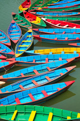 The Colorful of row boats on Lake Phewa in Pokhara, Nepal. - 271178038