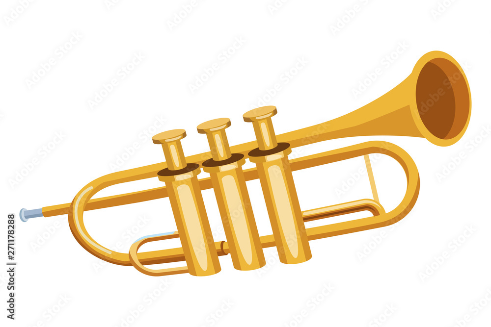 Sticker trumpet icon cartoon