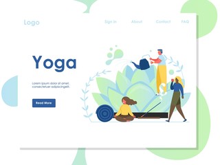 Yoga vector website landing page design template