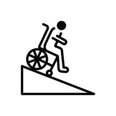 Black solid icon for ramp handicap