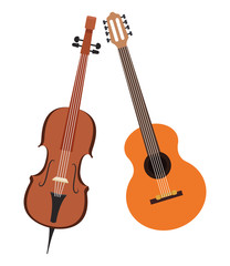 Fototapeta na wymiar violin and guitar