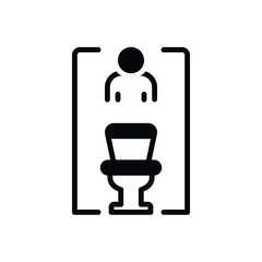 Black solid icon for restroom bathroom