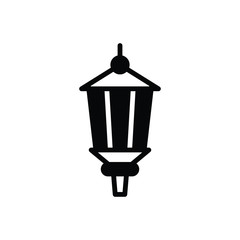 Obraz premium Black solid icon for lamp post
