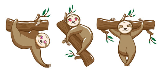 sloth vector cartoon clipart © pisut