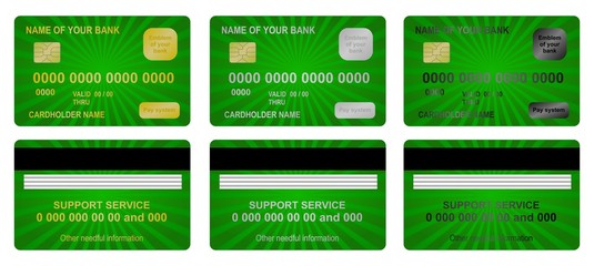 Bank card for the USA Independence Day in bright green