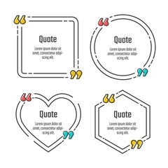 Quote blank vector geometric set. Tag icon in line style.