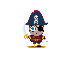 A boy in a pirate costume. Vector illustration