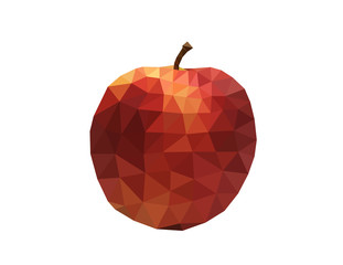 Red apple low polygonal vector