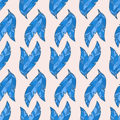 feather fluff or leaf hand drawn seamless pattern vector