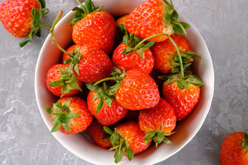 Fresh and juicy strawberries on the table