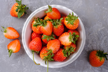 Fresh and juicy strawberries on the table
