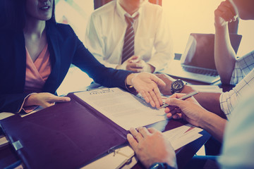 businessman working on negotiation to sign contract with partners