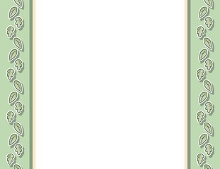 Decorative seamless floral pattern with leaves and branches. Letter template. Cartoon hand drawn texture background