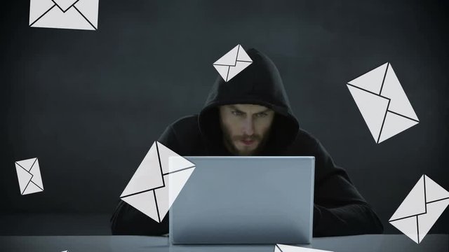Hacker using a laptop
