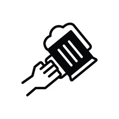 Black solid icon for  mug beer