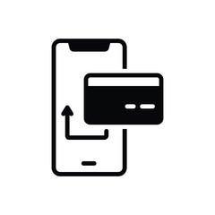 Black solid icon for card payment