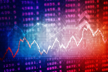 2d rendering Stock market online business concept. business Graph 