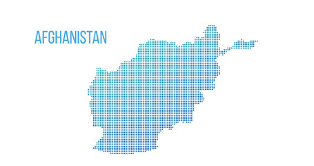 Afghanistan map. Vector halftone composition. Vector illustration isolated on white background.