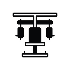 Black solid icon for gym gym fitness 