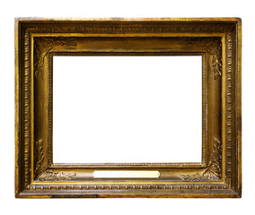 Picture wooden ornate frame for design on white isolated background