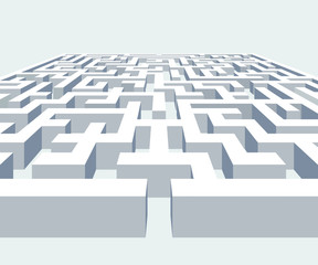 3D Labyrinth or maze vector illustration. 