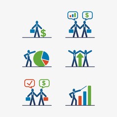 business accounting set logo vector icon ilustration