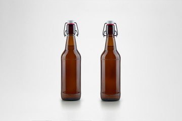 Bottles of Beer isolated on white background for Mock up