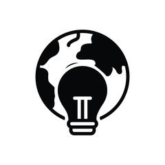 Black solid icon for global consumption
