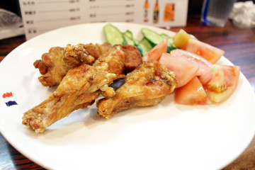 Japanese fried chicken served at traditional izakaya