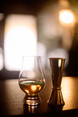 Glencairn whisky glass and jigger