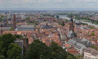 Fototapeta premium The city of Heidelberg in Germany. The ruins of the castle.