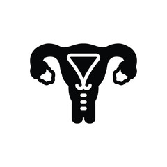 Black solid icon for uterus ovary