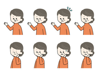 シニア女性-表情